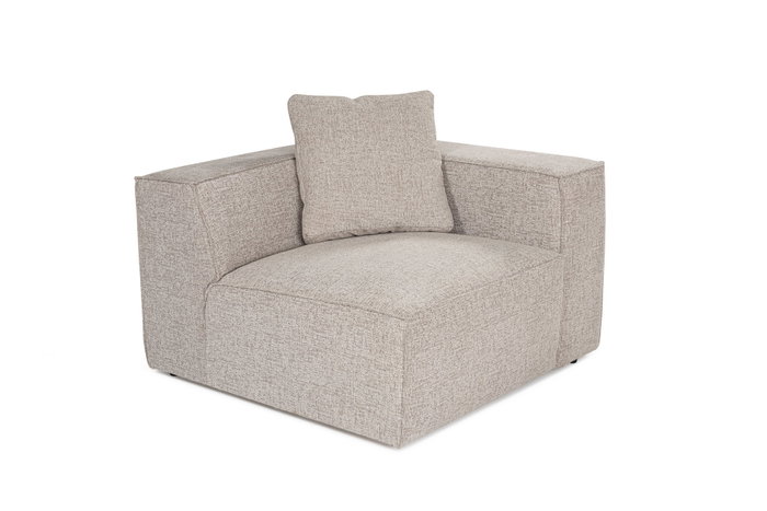 Atelier Del Sofa Sofá 1 Plaza L1, Lino, Color Mocha, Comodidad y Estilo